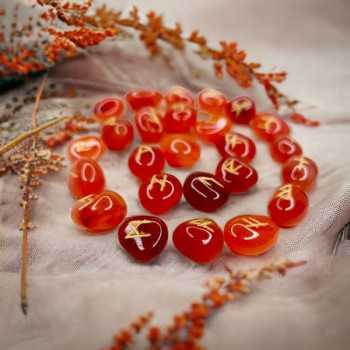 Runes de Cornaline - Runes divinatoires - Runes futhark - Art divinatoire - Outil de divination - La Malle Aux Sorcières 2