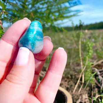 Quantum Quattro - Shattuckite - Chrysocolle - Malachite - Dioptase - Quartz - Pierre roulée - Namibie - Lithothérapie 2