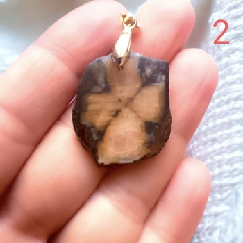 Pendentif pierre naturelle Chiastolite 2