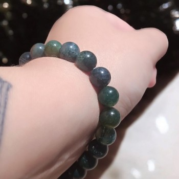 Bracelet en perle de pierre d'Agate Mousse 2