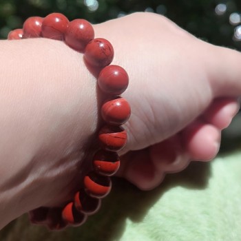 Bracelet lithothérapie Jaspe Rouge vitalité et stabilité 2