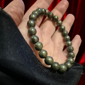 Bracelet Pyrite - 8 mm | Lithothérapie | la Malle Aux Sorcières