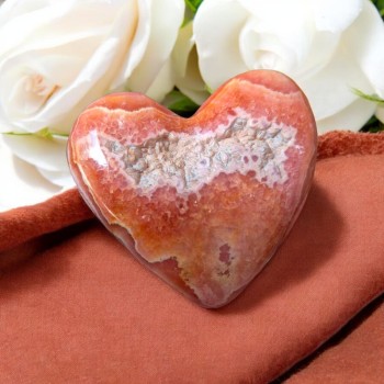 Rhodochrosite - Cœur en Rhodochrosite
