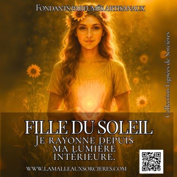 Fondant parfumé Flamme Sauvage – senteur solaire intense, création artisanale La Malle aux Sorcières. 2
