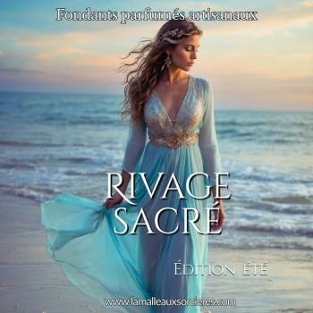 Fondant parfumé Rivage Sacré – senteur estivale marine, création artisanale La Malle aux Sorcières. 2