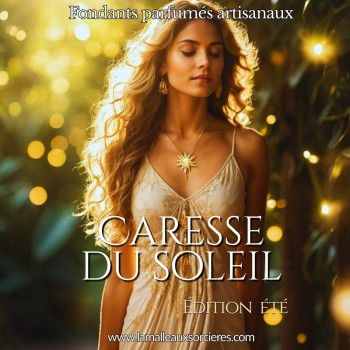 Fondant parfumé Caresse du Soleil – mangue coco solaire, création artisanale La Malle aux Sorcières. 2