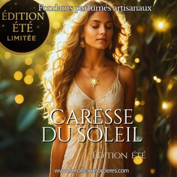 Fondant parfumé Caresse du Soleil – mangue coco solaire, création artisanale La Malle aux Sorcières.