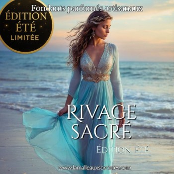 Fondant parfumé Rivage Sacré – senteur estivale marine, création artisanale La Malle aux Sorcières.