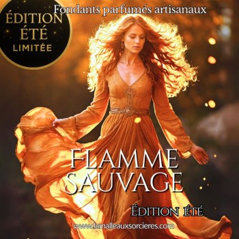 Fondant parfumé Flamme Sauvage – senteur solaire intense, création artisanale La Malle aux Sorcières.