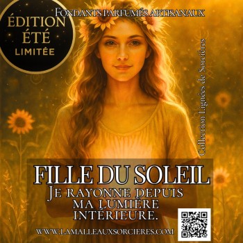 Fondant parfumé Flamme Sauvage – senteur solaire intense, création artisanale La Malle aux Sorcières.