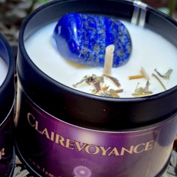 Bougie avec pierre Lapis Lazuli - Bougie de divination