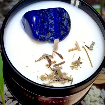 Bougie avec pierre Lapis Lazuli - Bougie de divination 2