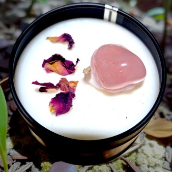 Bougie pour attirer l'amour - Bougie avec quartz rose 2