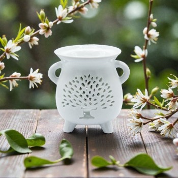 brûleur arbre de vie blanc en céramique pour fondants