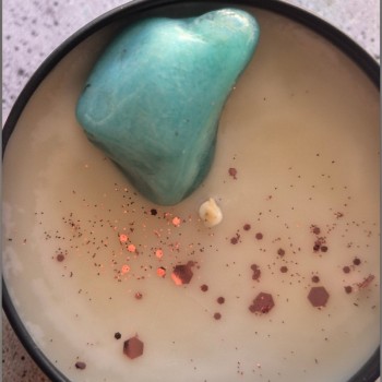 bougie reconfort amazonite rituel intention la malle aux sorcieres 2