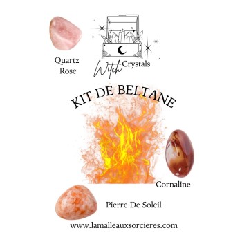 kit lithothérapie beltane pierres naturelles cornaline quartz rose pierre de soleil 2