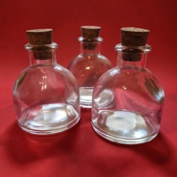 Fiole en verre avec bouchon en liège 8 cm pour herbes, chips de pierres naturelles et créations de sorcière