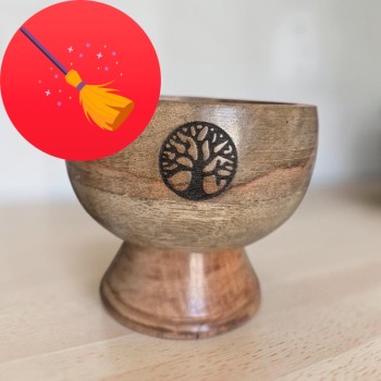 Porte-Encens Bol Arbre de Vie en Bois 11 cm | La Malle aux Sorcières