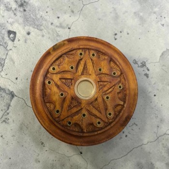 Porte-Encens Pentagramme en Bois - Bâtons & Cônes | La Malle aux Sorcières