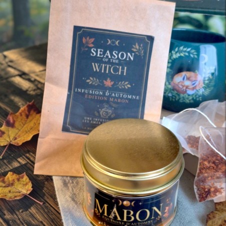 Infusion Season of the Witch et bougie artisanale Mabon